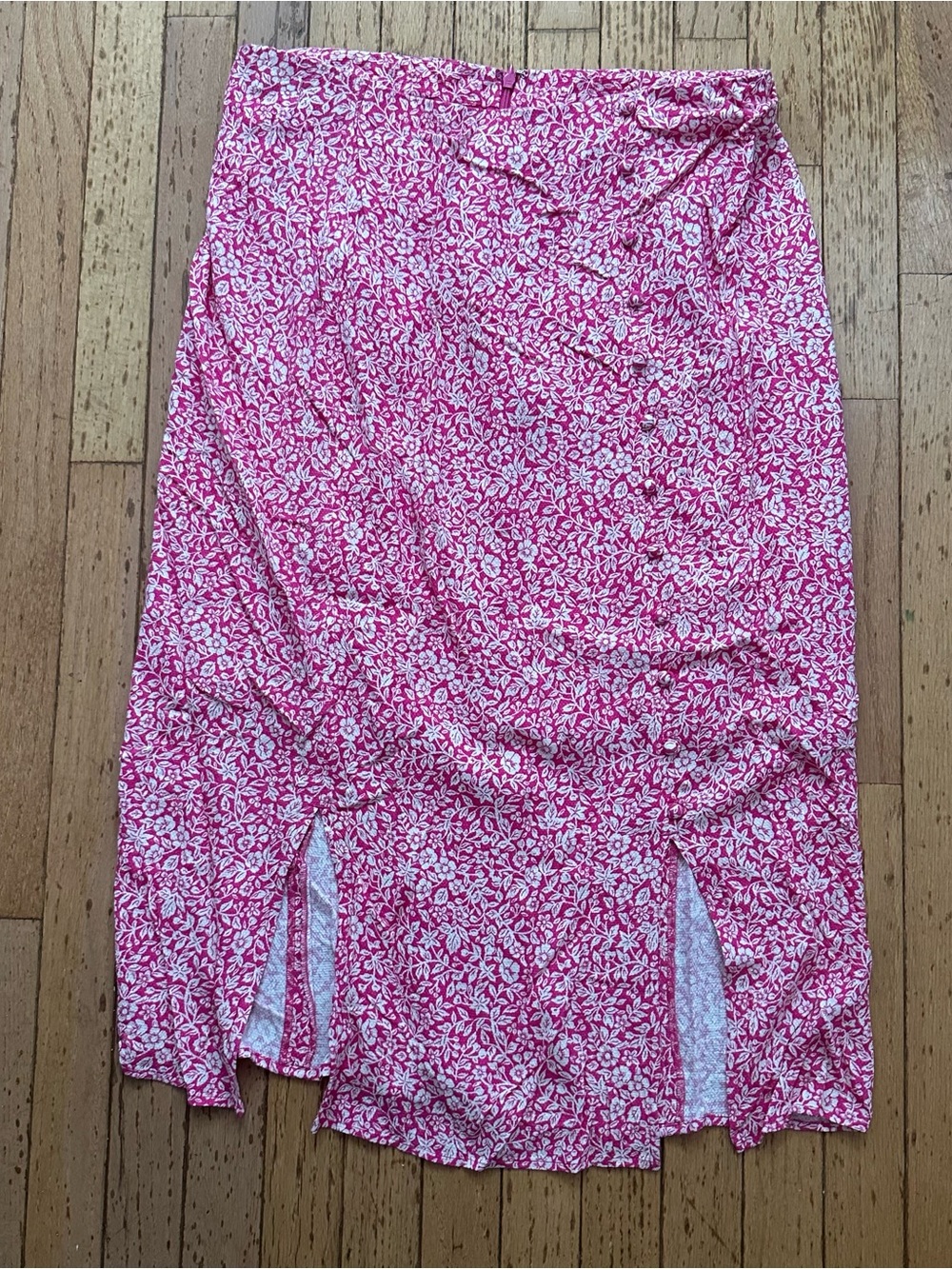 Anthropologie Pink Mila Button-Front Pencil Skirt